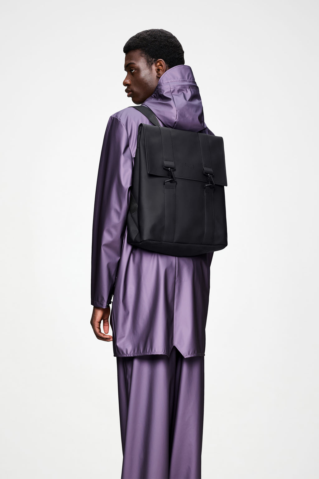 rains msn large backpack in black Rains® MSN Bag in Black for $125