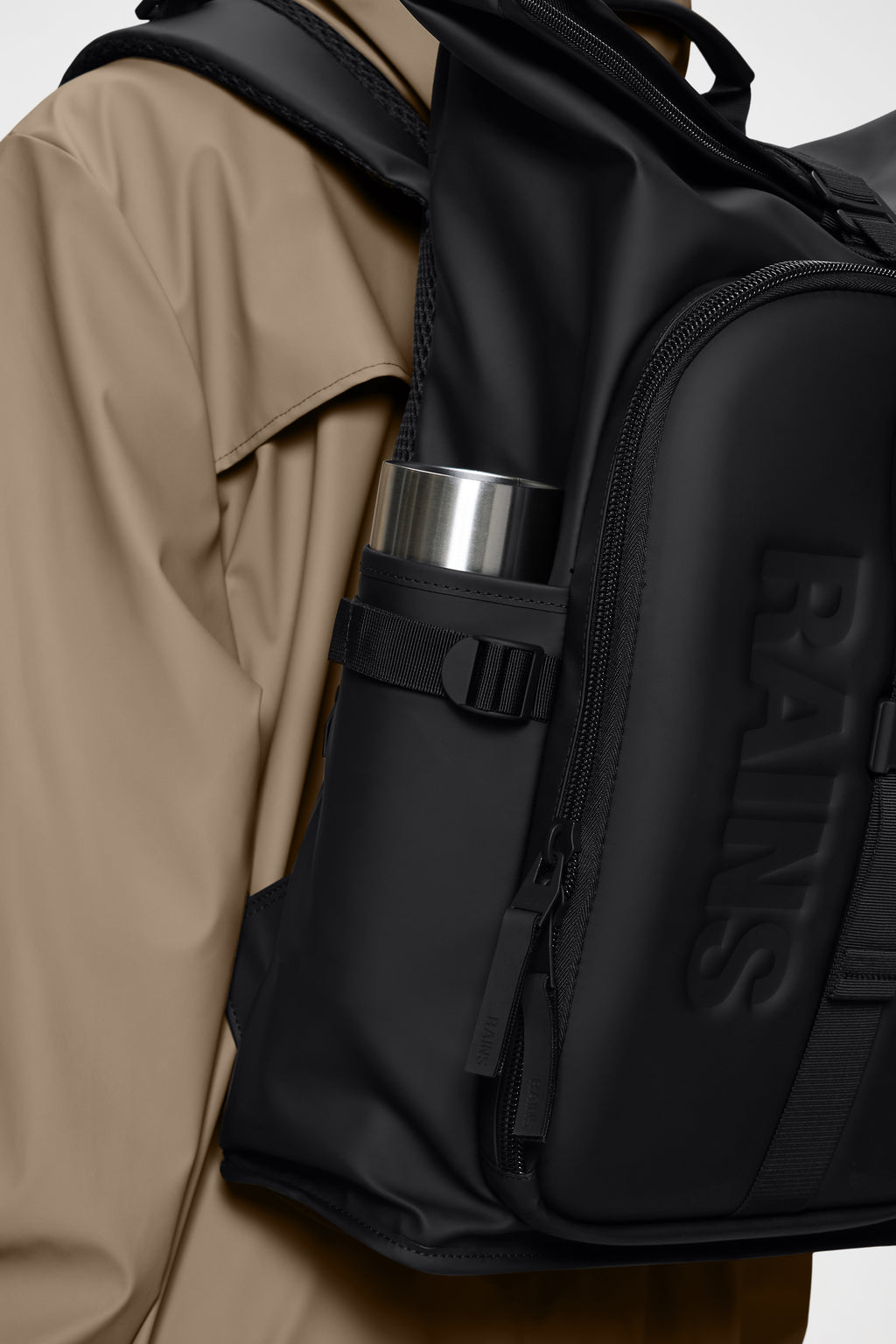 Rains® Texel Moulded Backpack in Black for $225
