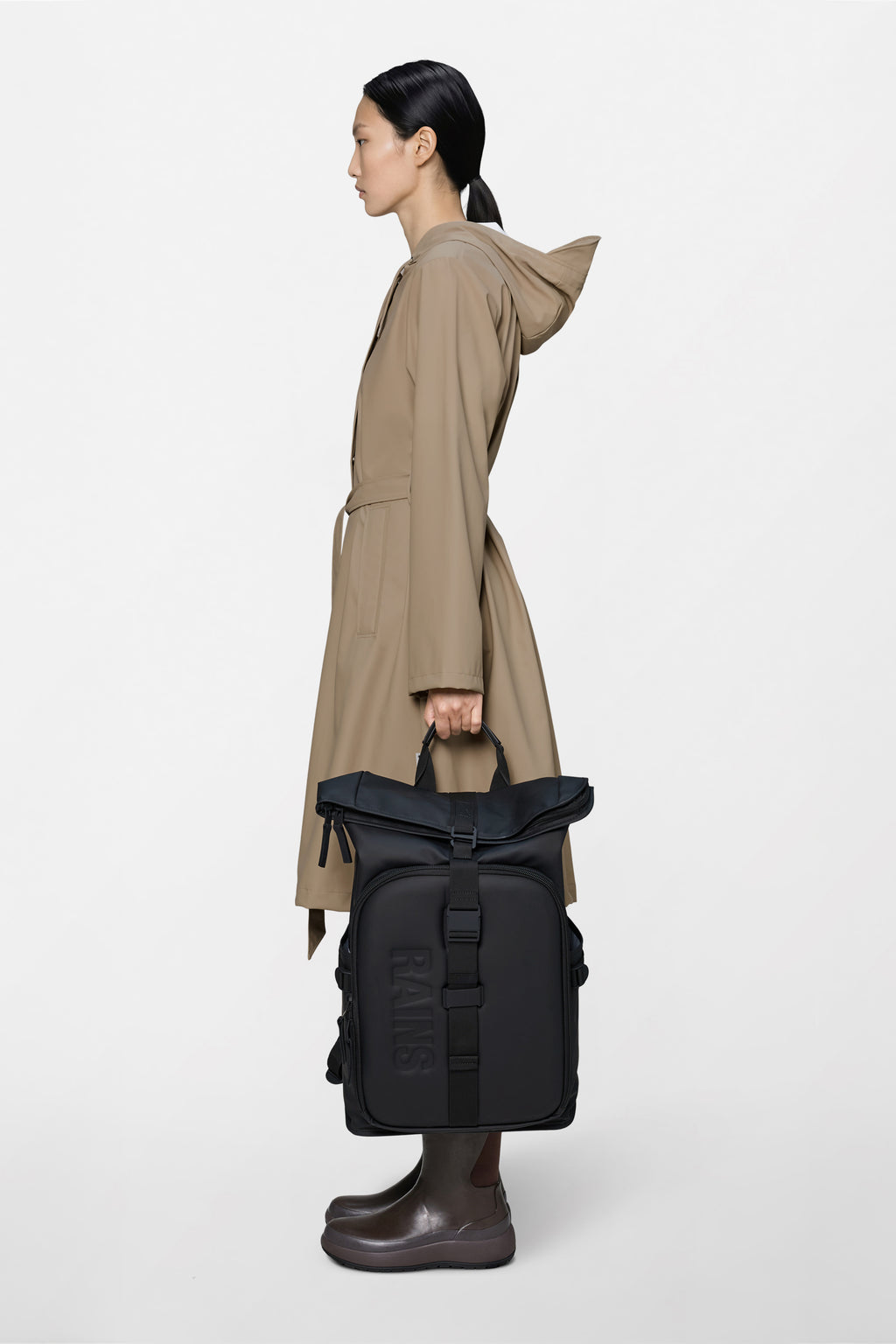 Rains® Texel Moulded Backpack in Black for $225
