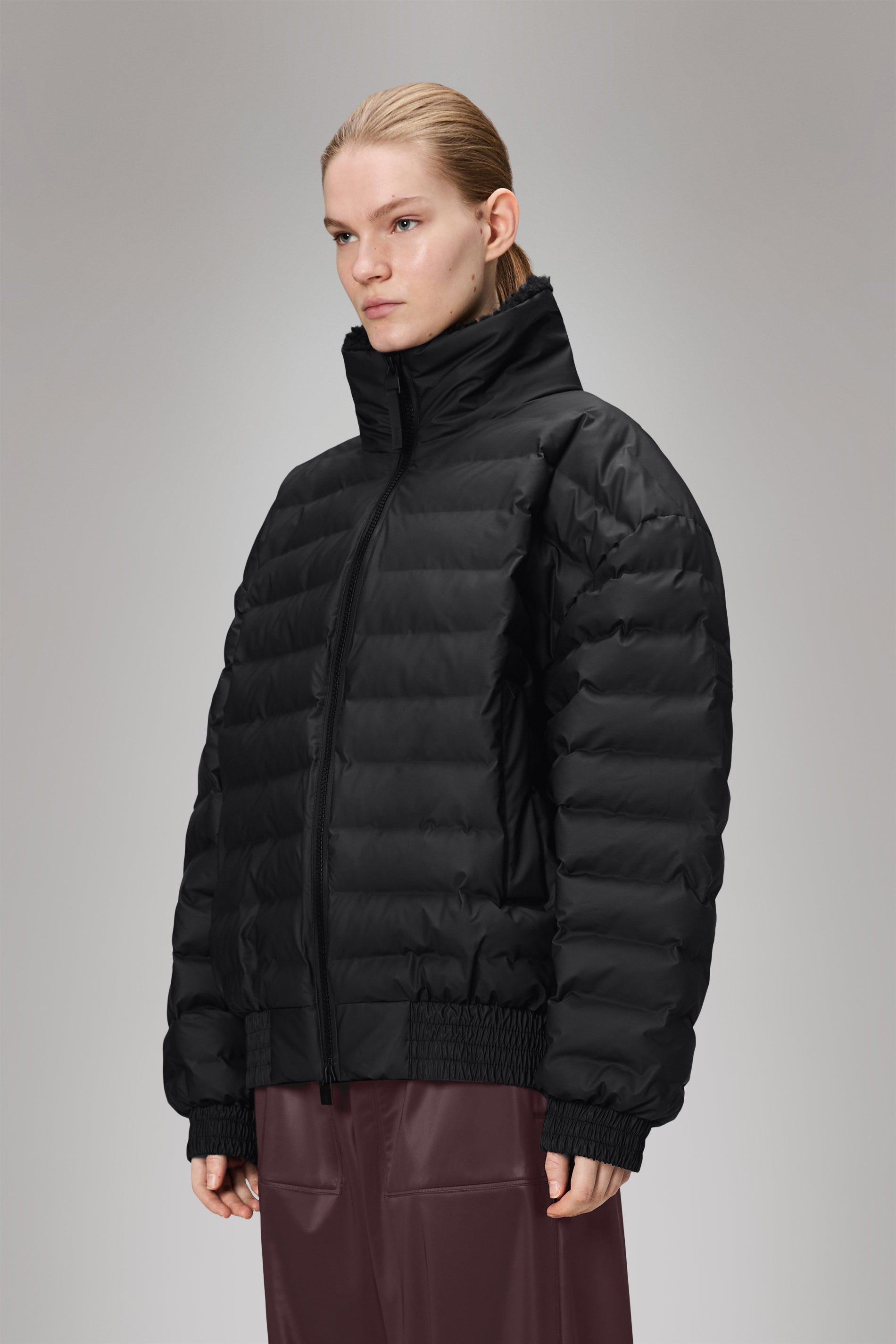 RAINS Lohja Vision Puffer Bomber Jacket Black Jacket