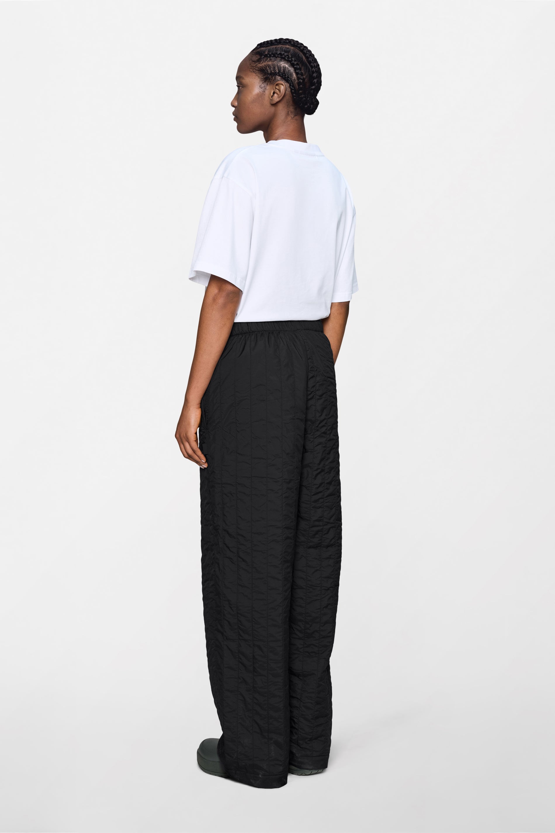RAINS Banja Liner Pants Wide Black Pants