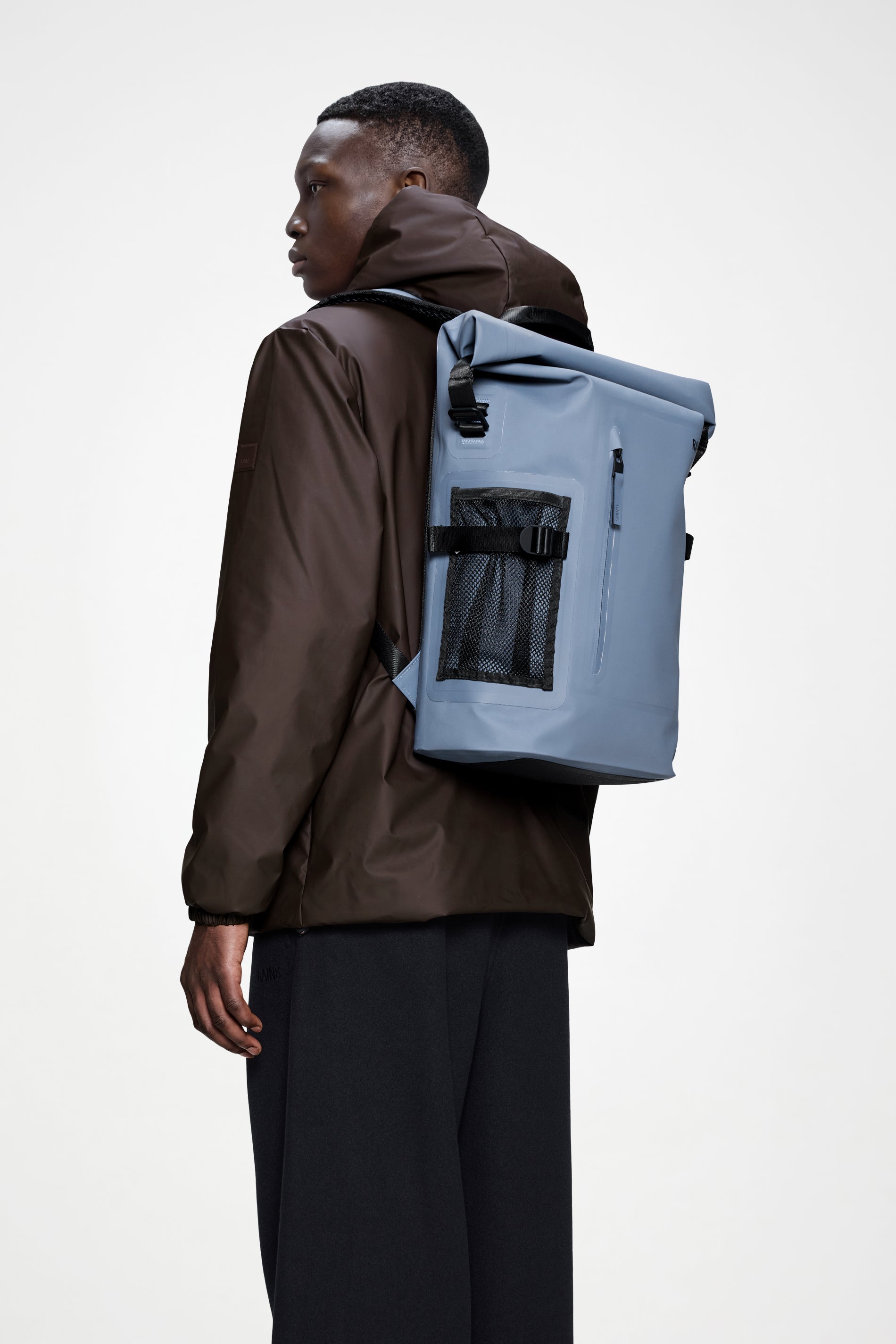RAINS Deepwater Rolltop Rucksack Large Blue Dusk 31L H46 x D16 x W32 cm Backpack