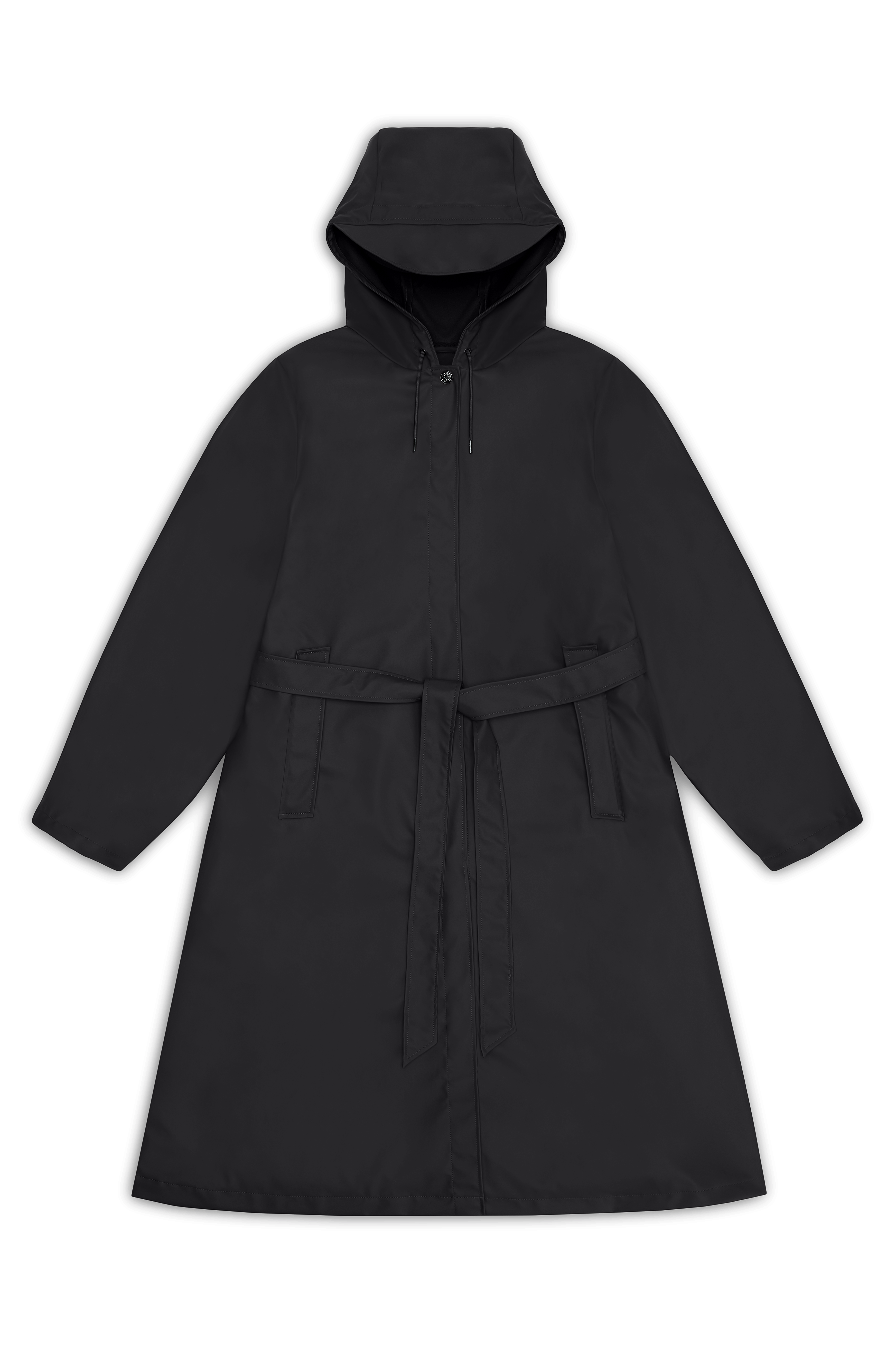 RAINS A-Line Longer W Jacket Black Jacket