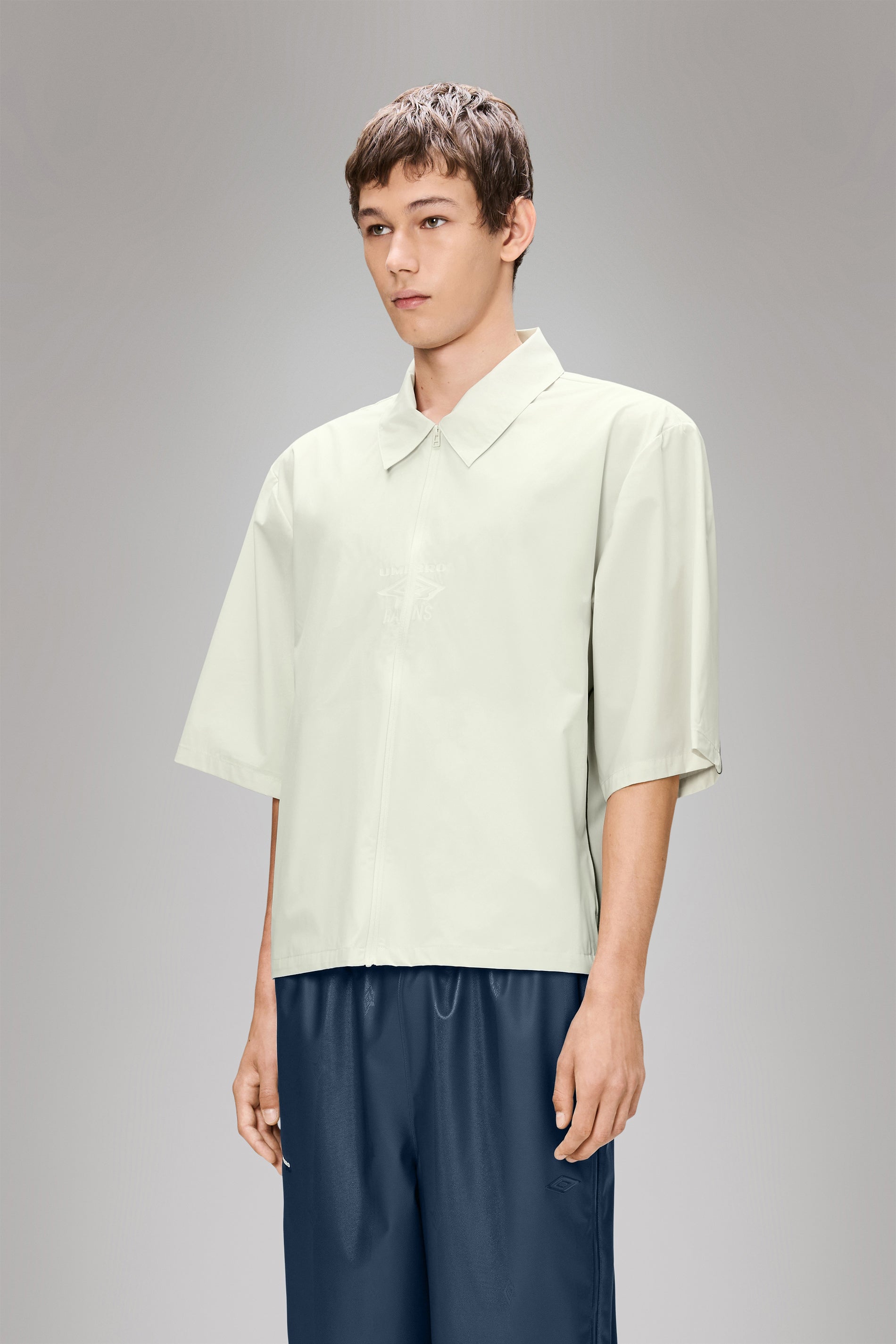 RAINS Rains x Umbro Drill Overshirt Vintage White Short Sleeve